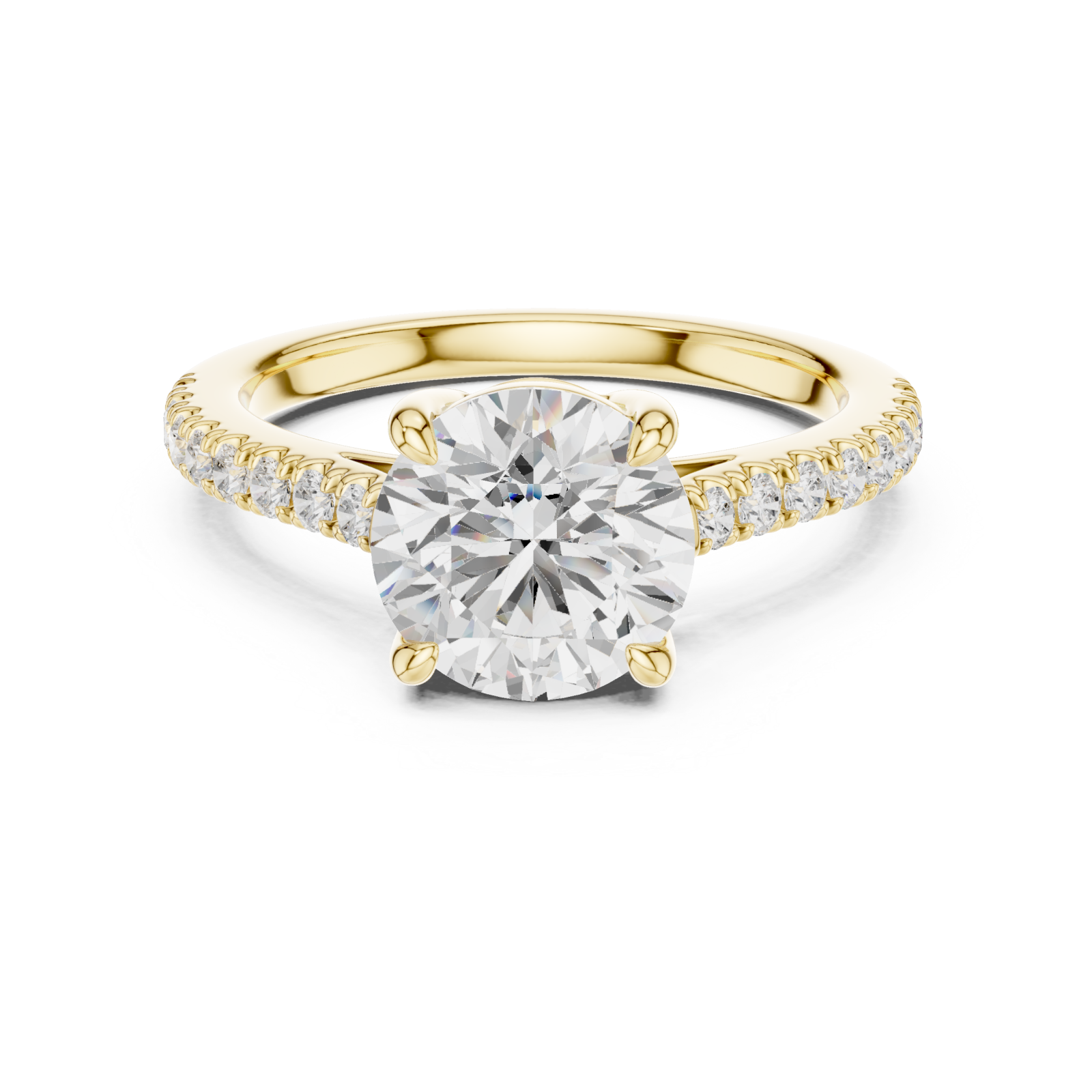  Gold Starlit Grace Solitaire Ring Front View