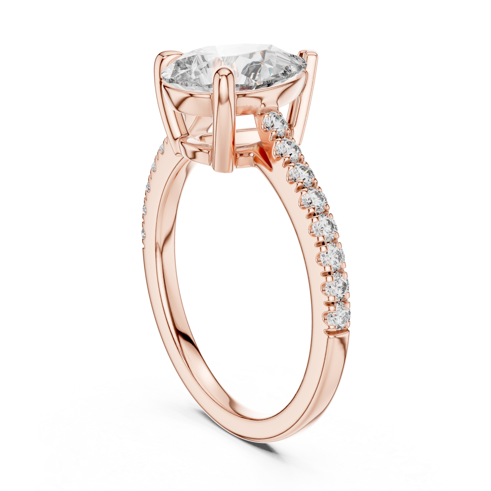  Rose Gold Infinite Promise Petite Solitaire Classic Ring Left View