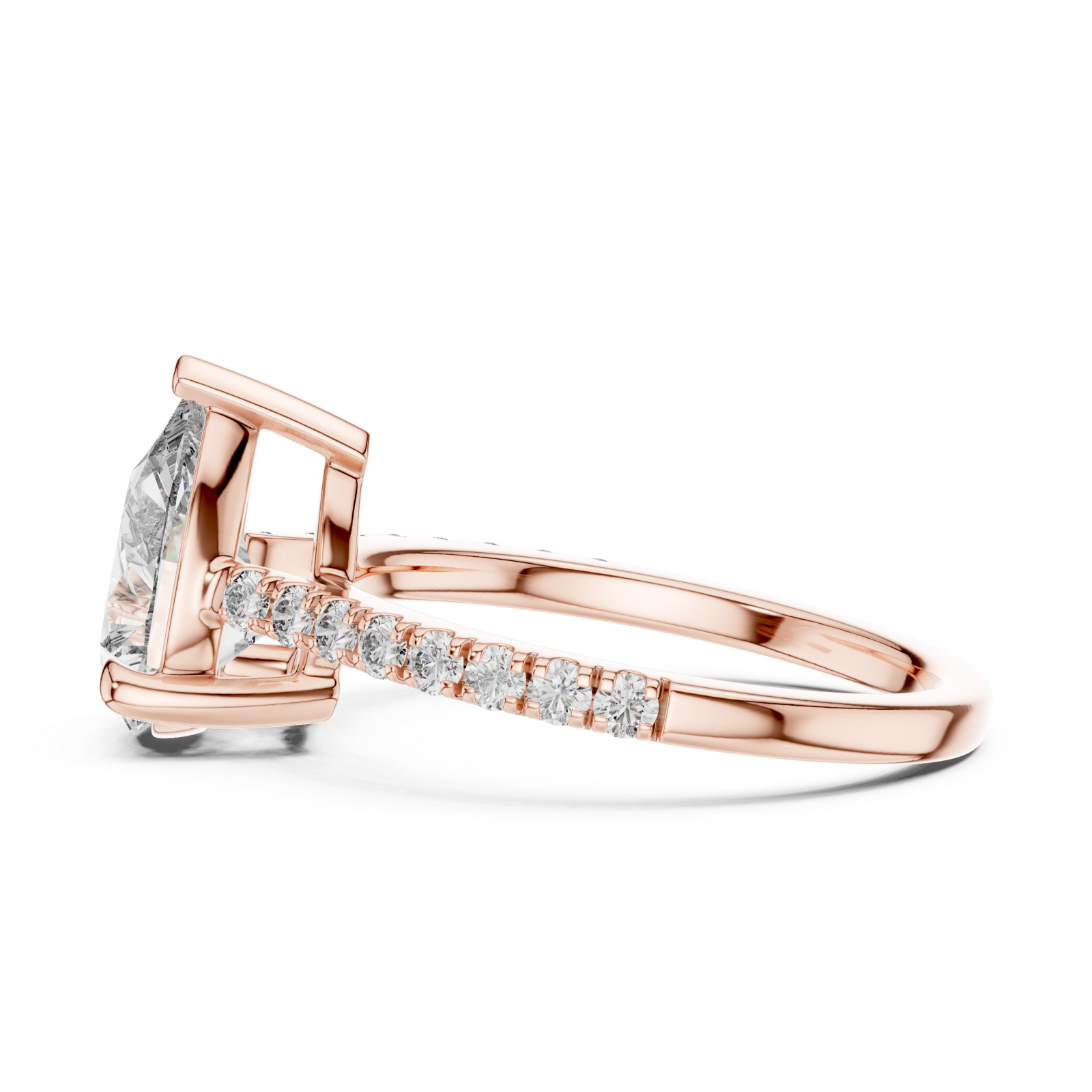  Rose Gold Infinite Promise Petite Solitaire Classic Ring Side View