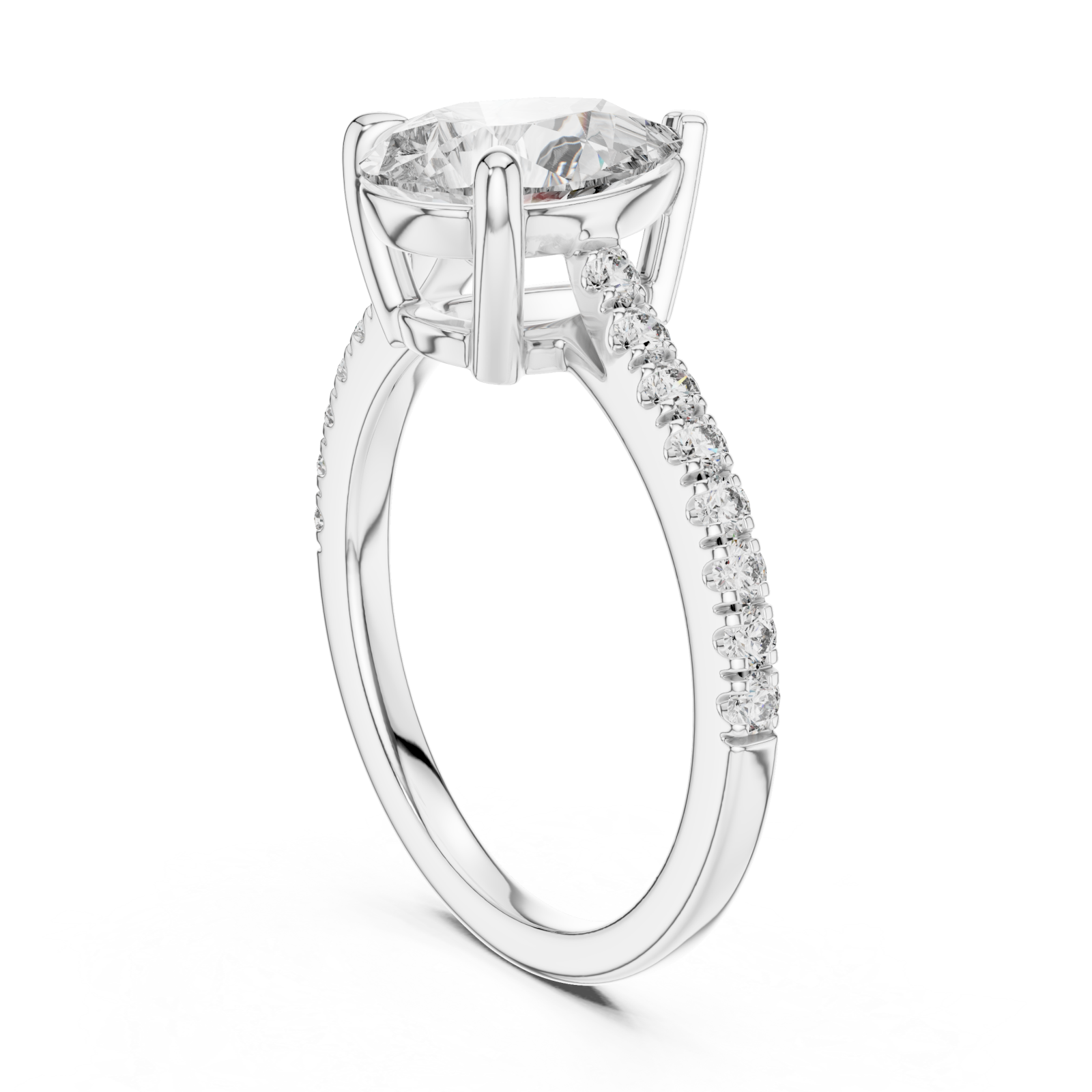  White Gold Infinite Promise Petite Solitaire Classic Ring Left View
