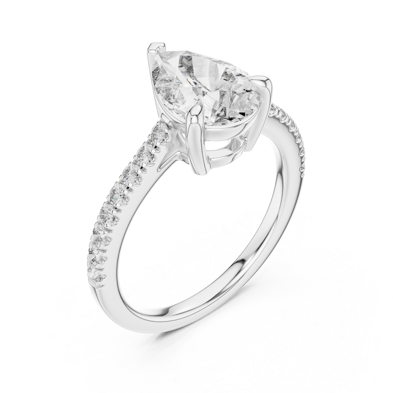  White Gold Infinite Promise Petite Solitaire Classic Ring Right View