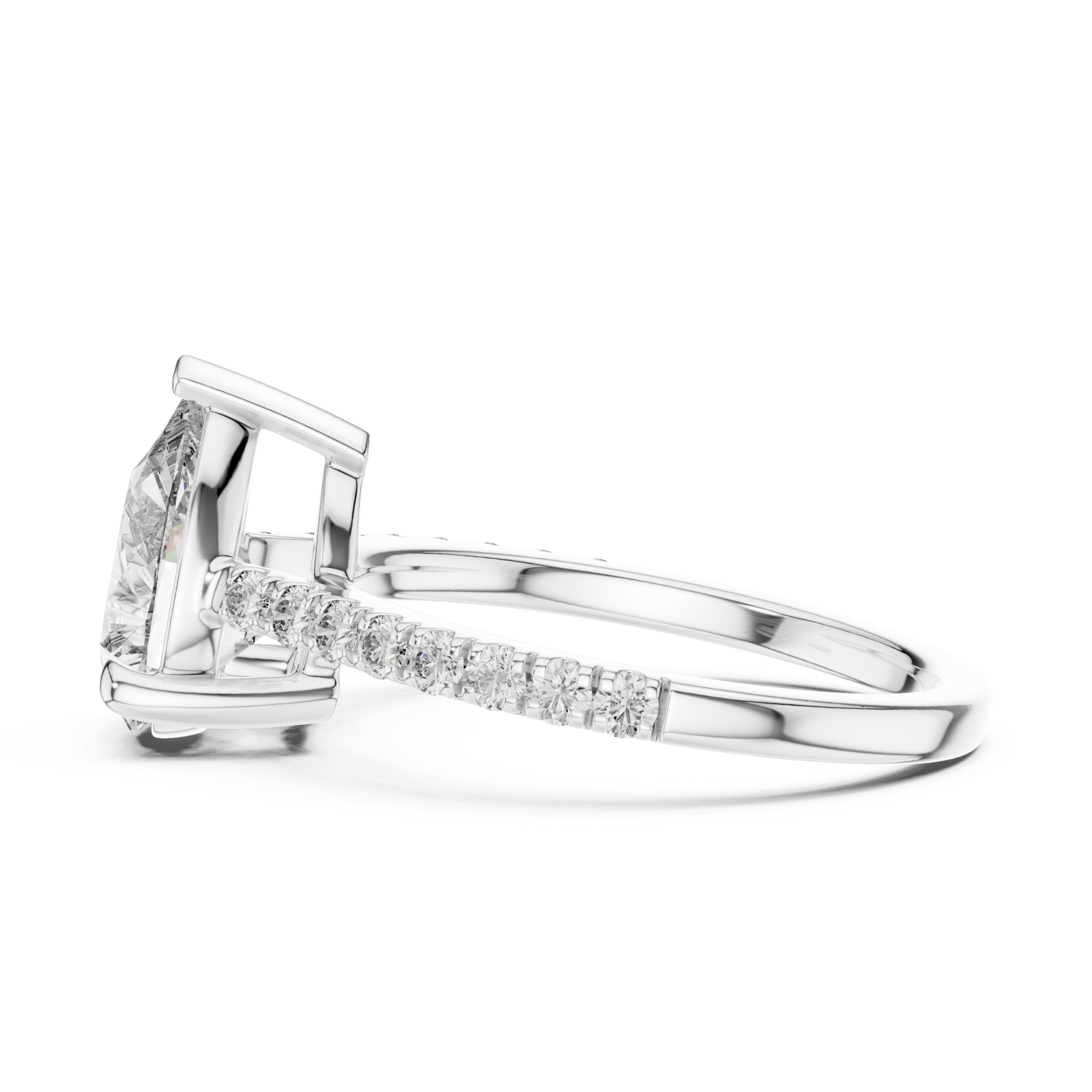  White Gold Infinite Promise Petite Solitaire Classic Ring Side View