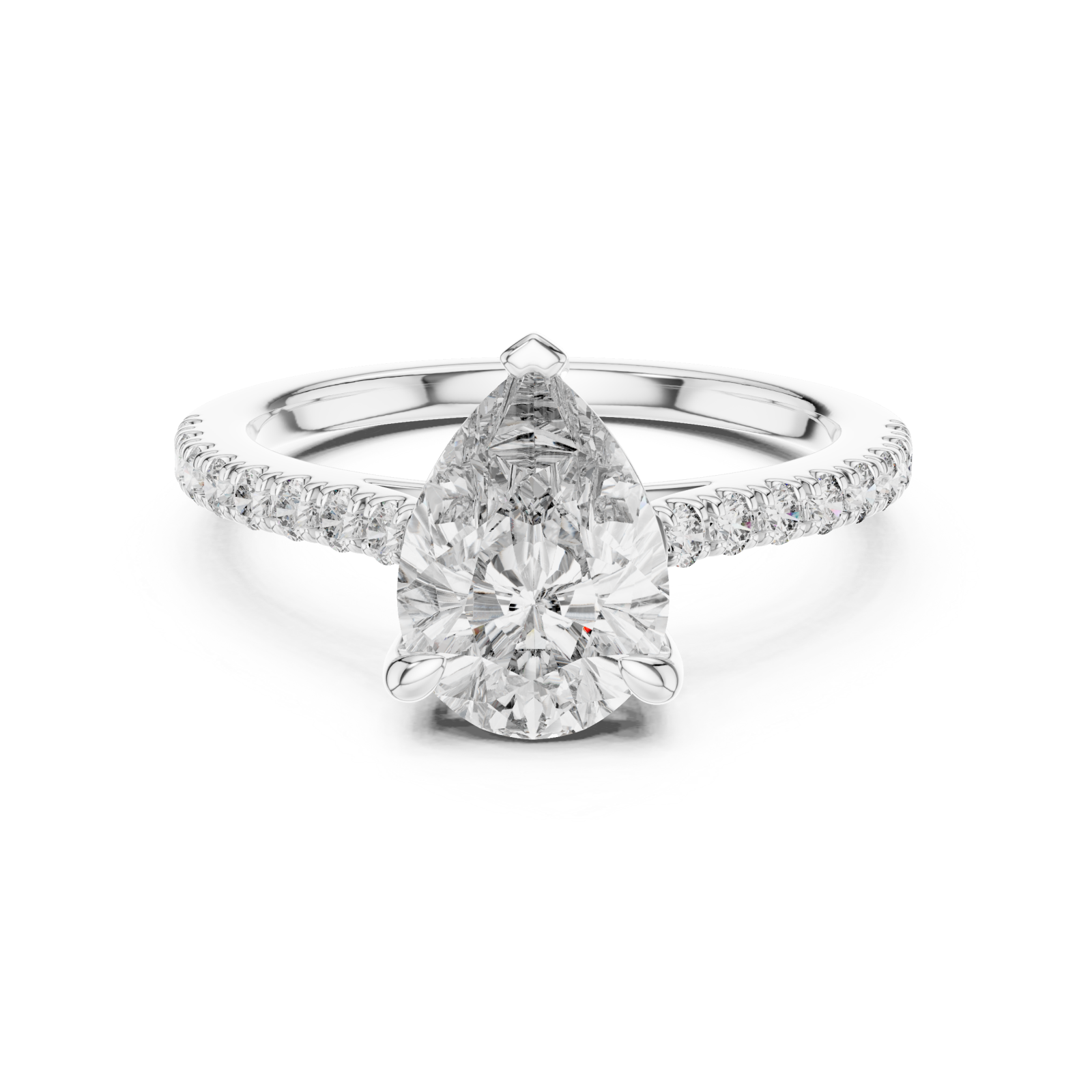  White Gold Infinite Promise Petite Solitaire Classic Ring Front View
