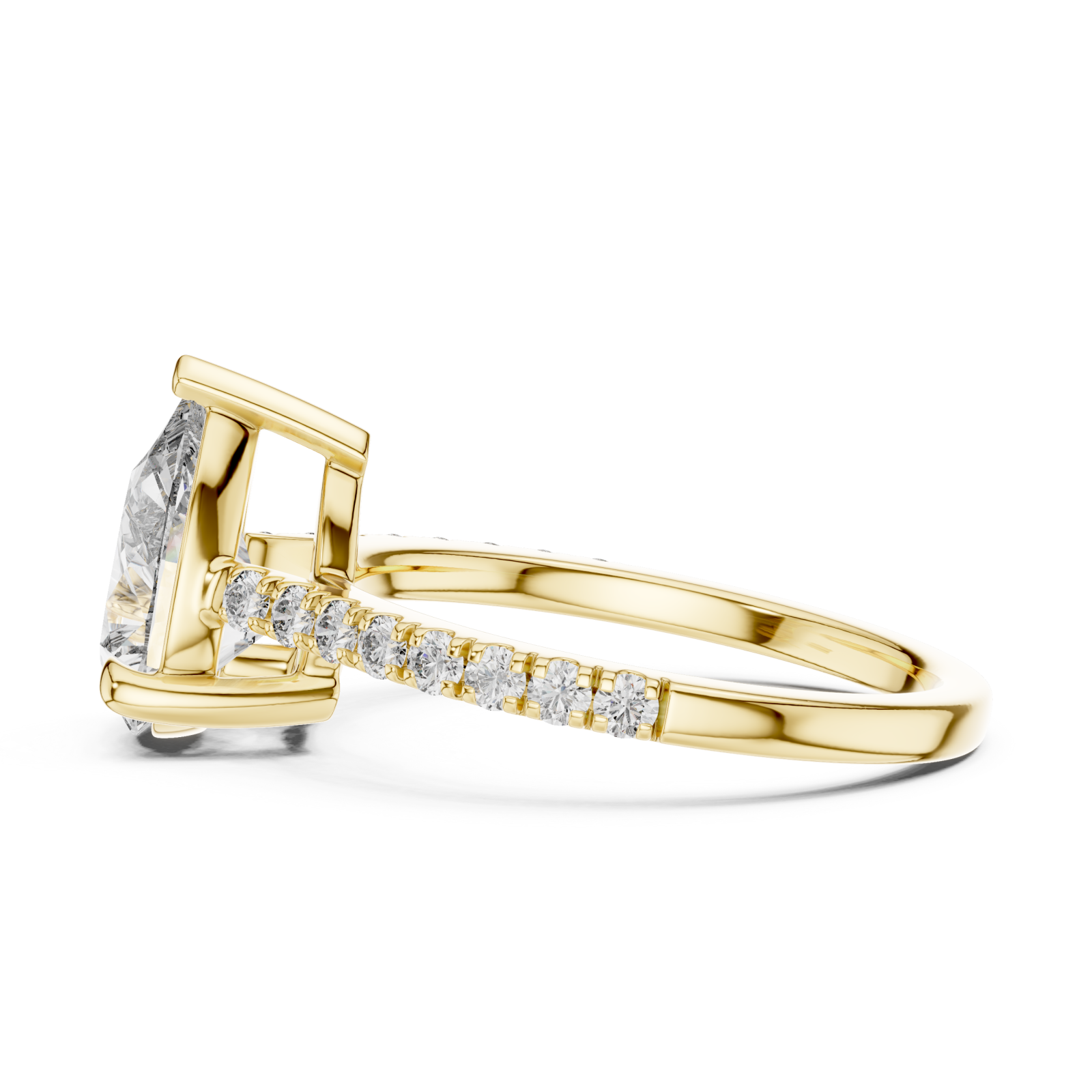  Gold Infinite Promise Petite Solitaire Classic Ring Side View