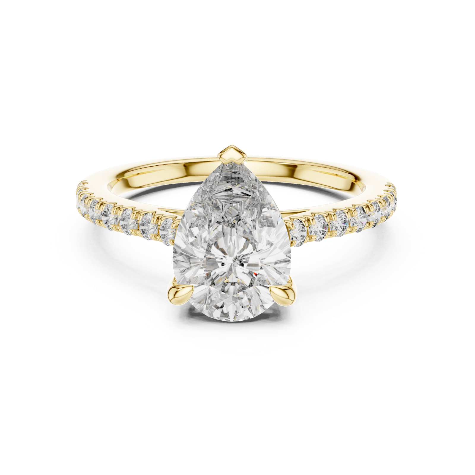 Gold Infinite Promise Petite Solitaire Classic Ring Front View