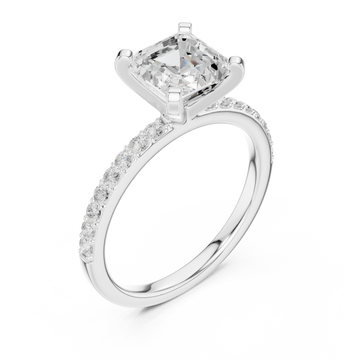  White Gold Luminous Column Radiance Engagement Ring Right View
