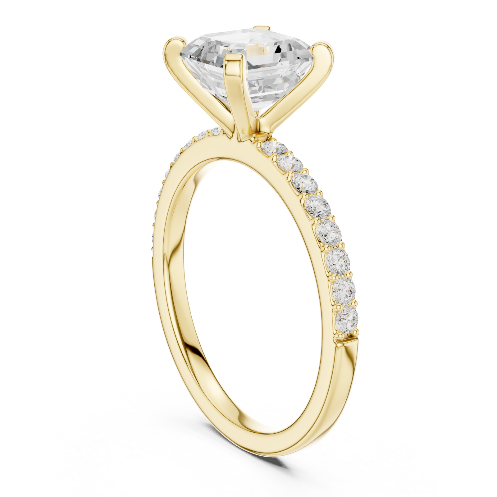  Gold Luminous Column Radiance Engagement Ring Left View