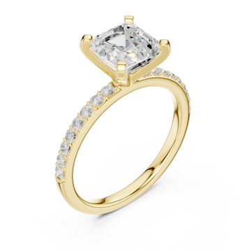 Gold Luminous Column Radiance Engagement Ring Right View