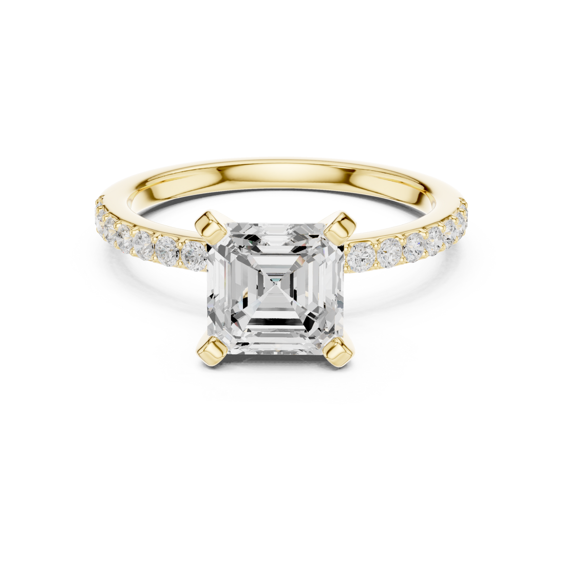 Gold Luminous Column Radiance Engagement Ring Right View