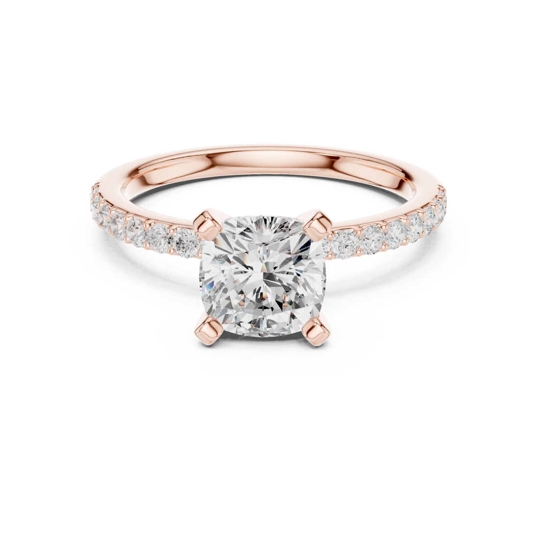  Rose Gold Radiant Curve Solitaire Band Right View
