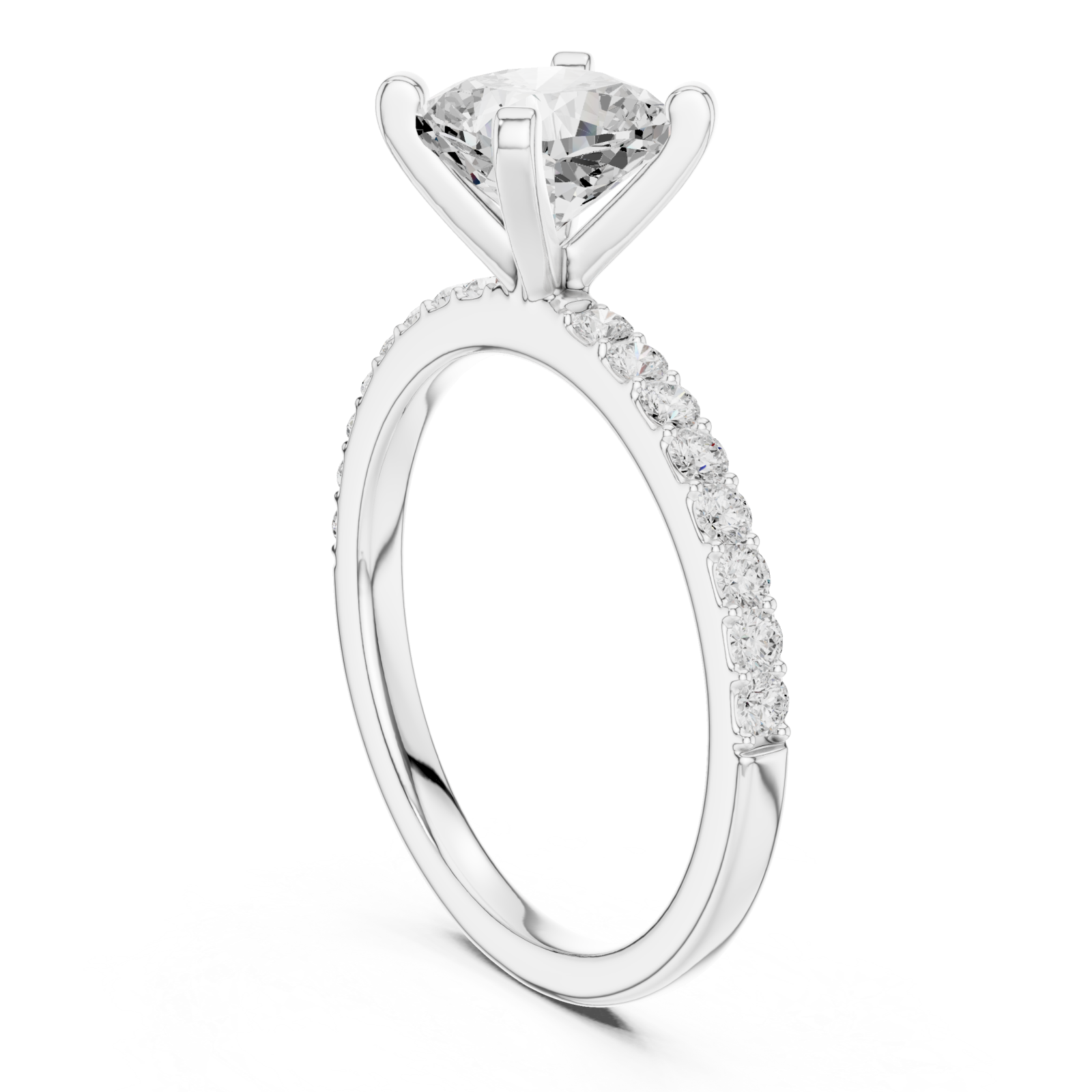  White Gold Radiant Curve Solitaire Band Left View