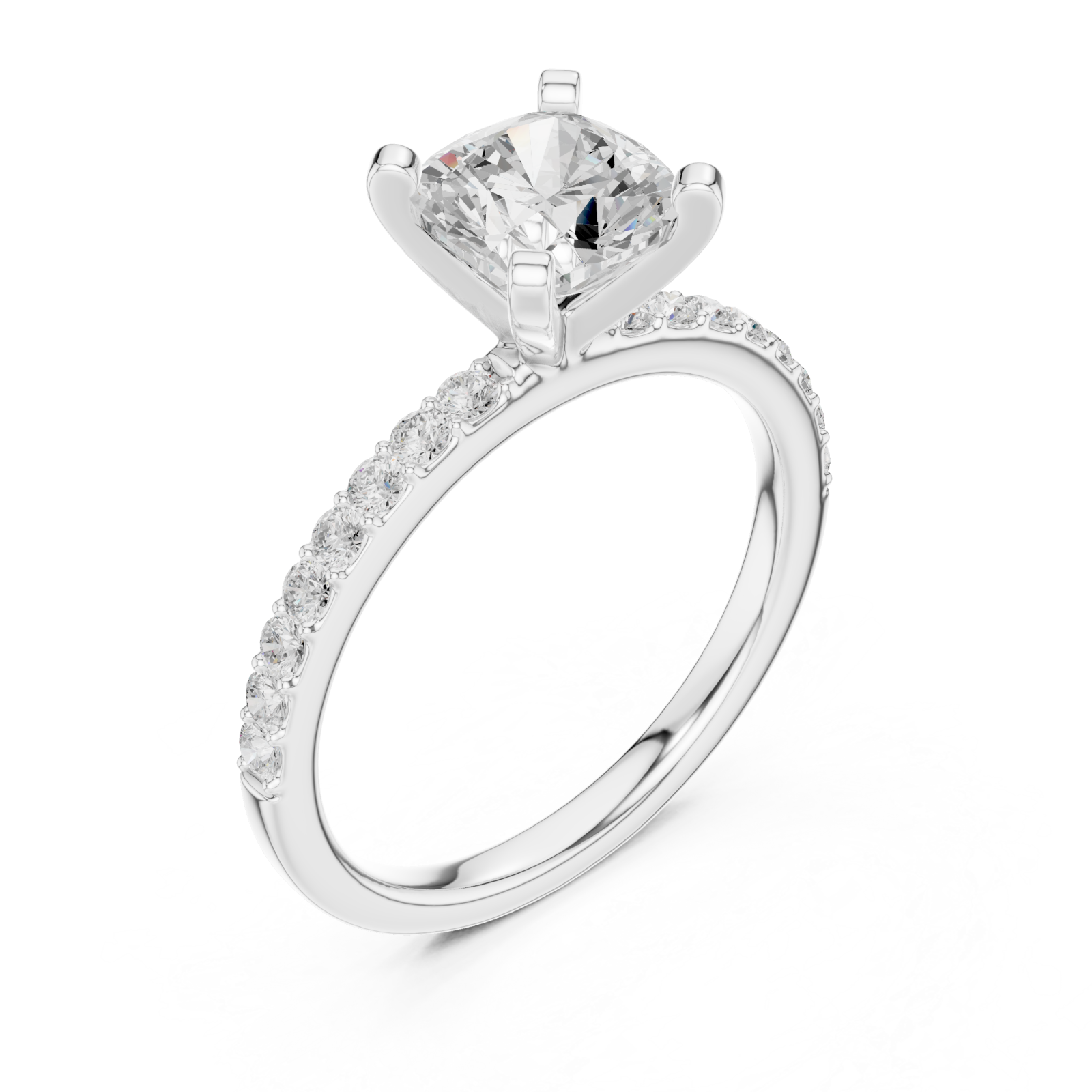  White Gold Radiant Curve Solitaire Band Right View
