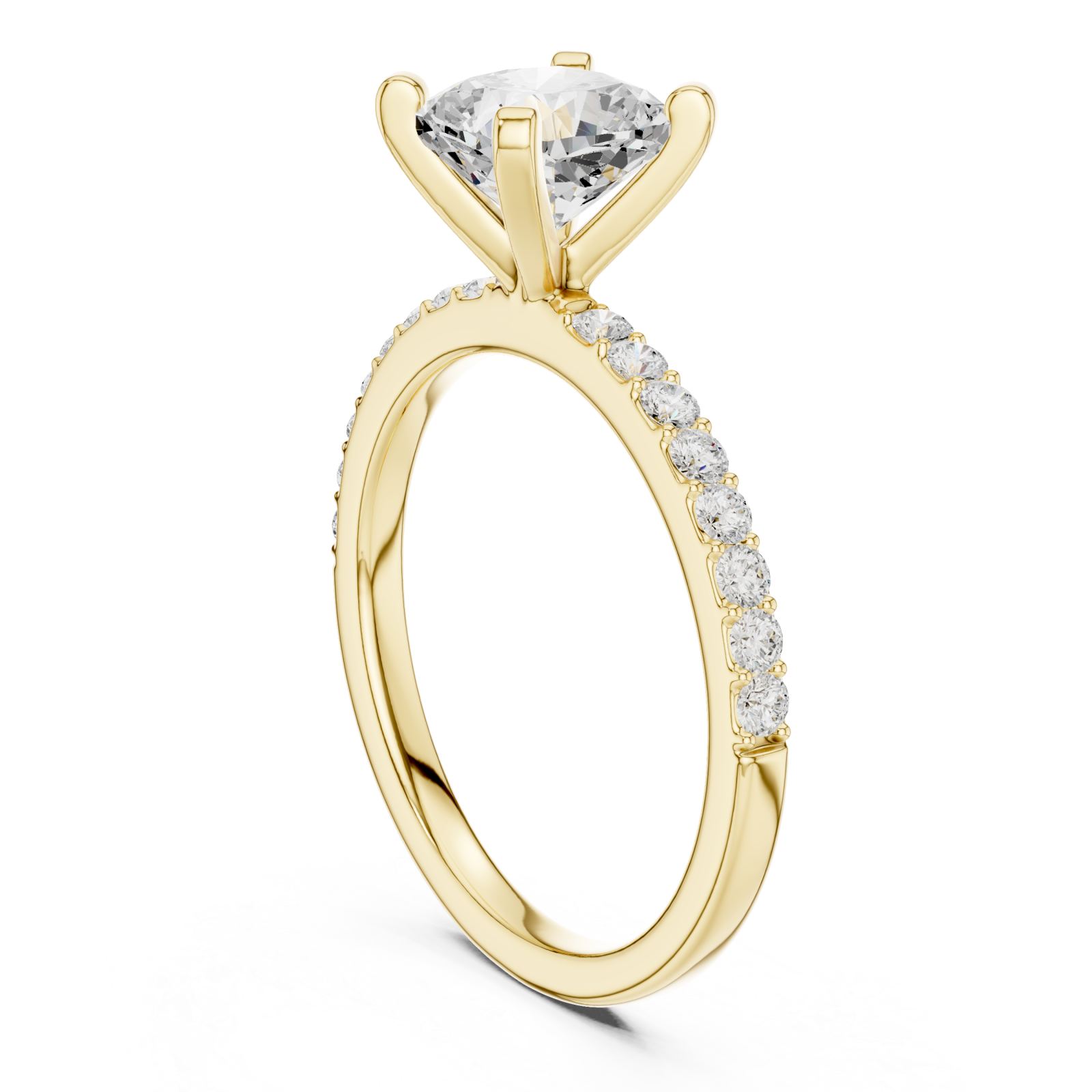  Gold Radiant Curve Solitaire Band Left View