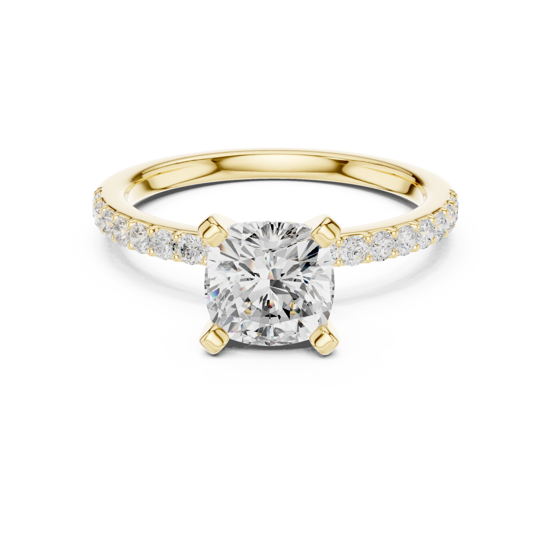 Gold Radiant Curve Solitaire Band Right View