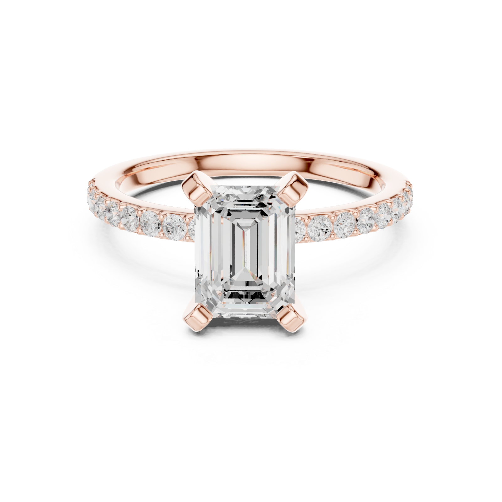  Rose Gold Celestial Whisper Halo Ring Front View