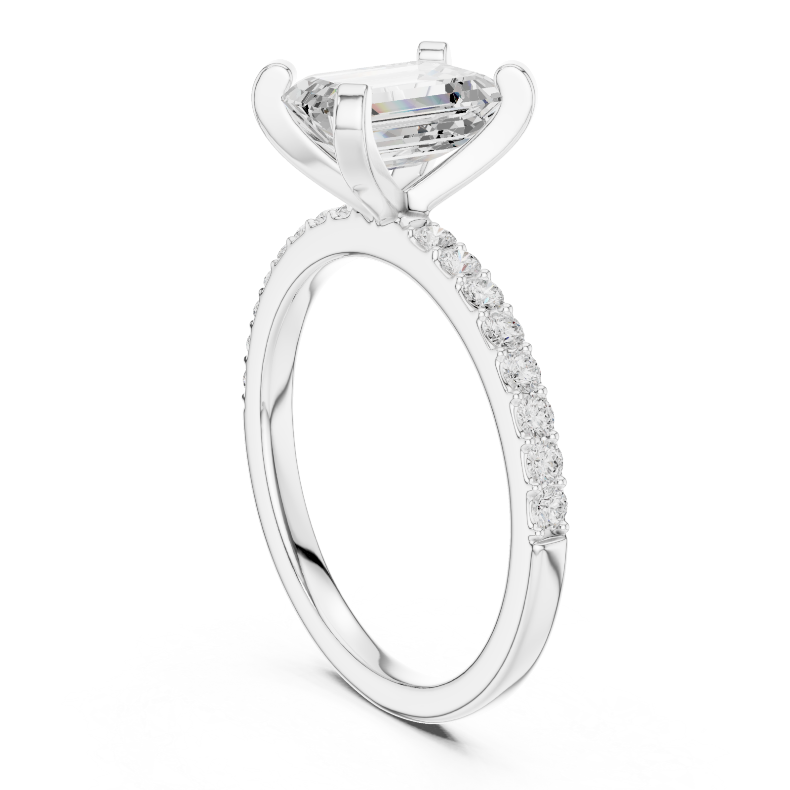  White Gold Celestial Whisper Halo Ring Left View
