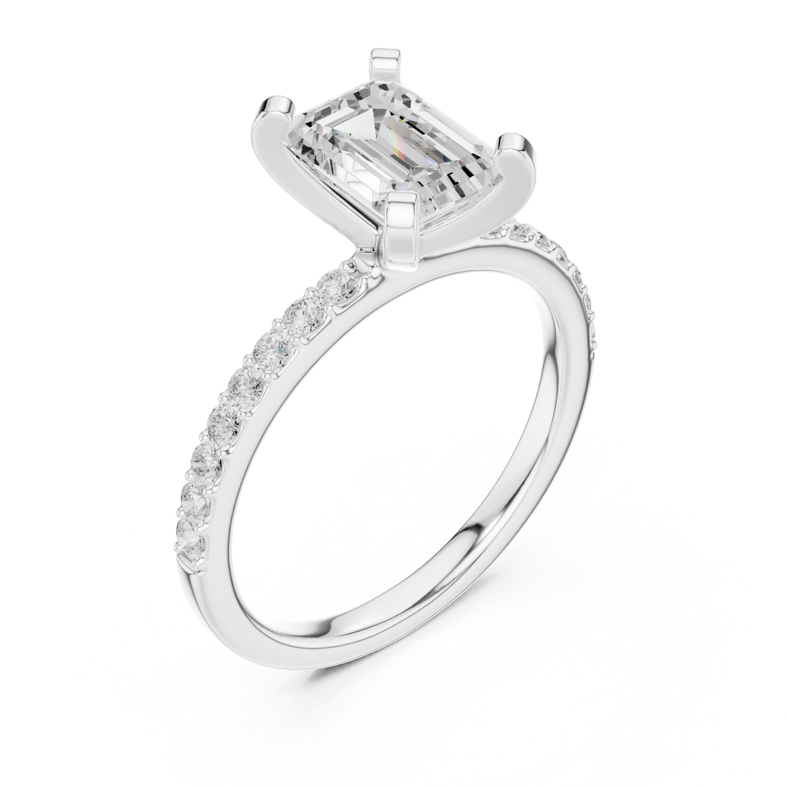  White Gold Celestial Whisper Halo Ring Right View