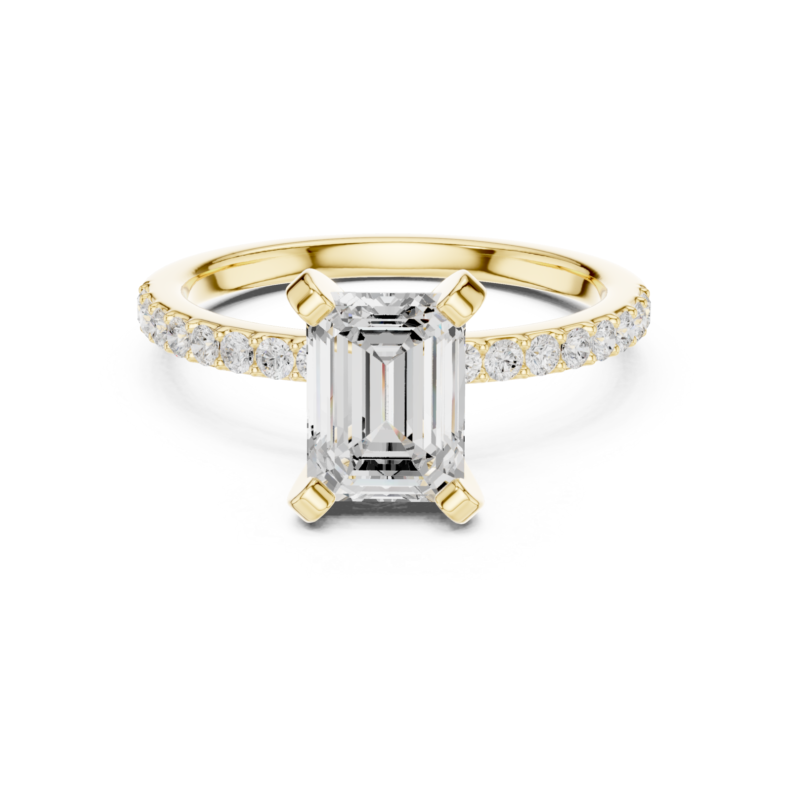  Gold Celestial Whisper Halo Ring Front View