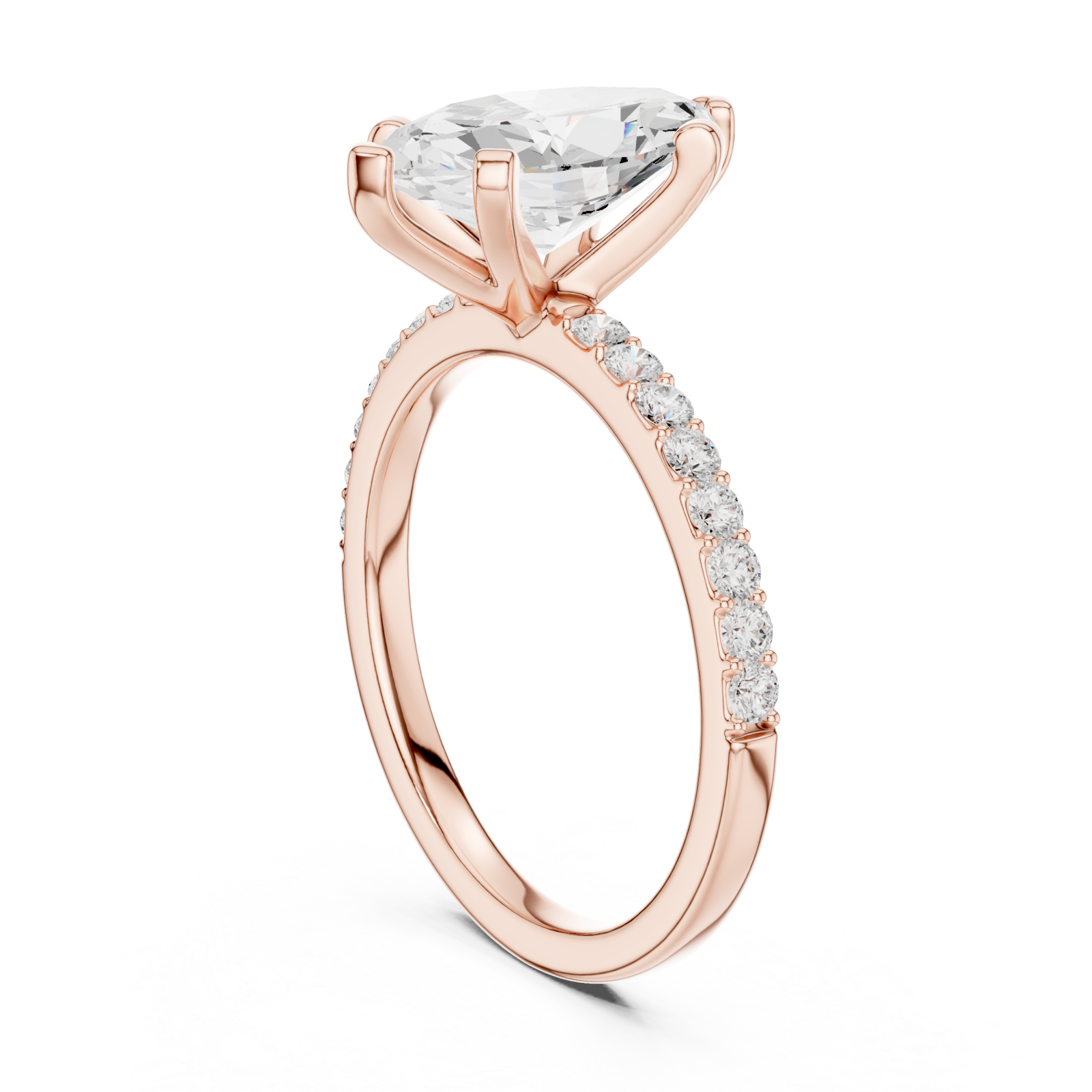  Rose Gold Everlight Marquise Solitaire Ring Left View