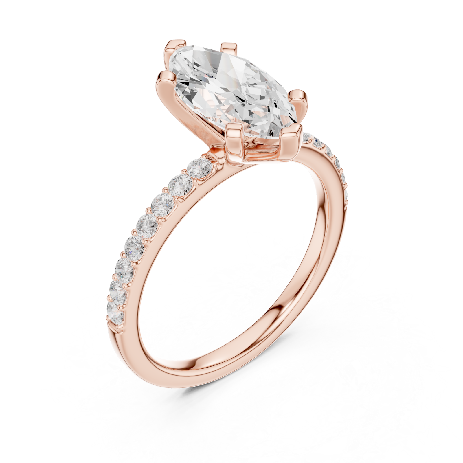  Rose Gold Everlight Marquise Solitaire Ring Right View