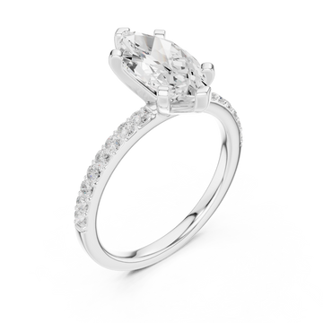  White Gold Everlight Marquise Solitaire Ring Right View