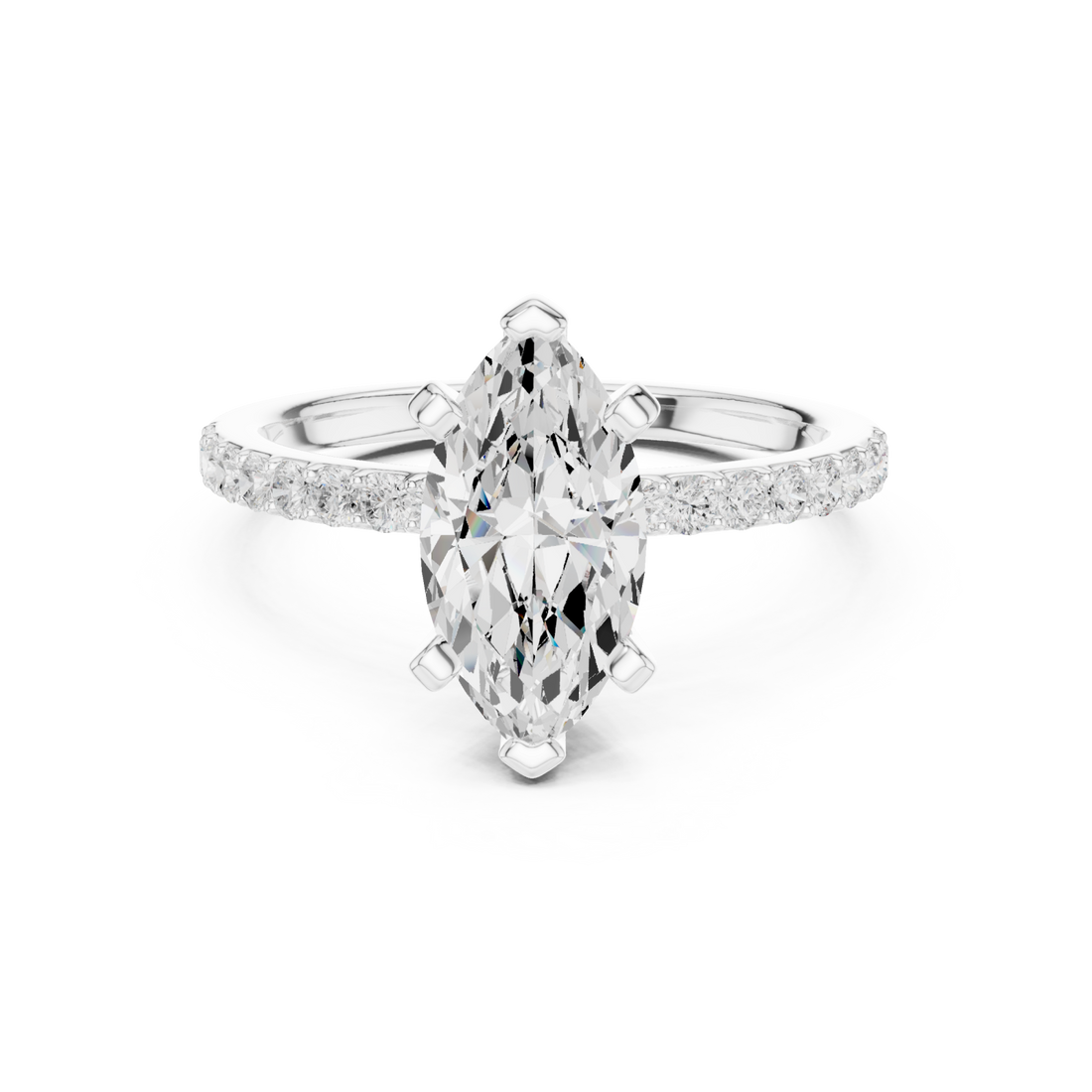  White Gold Everlight Marquise Solitaire Ring Right View