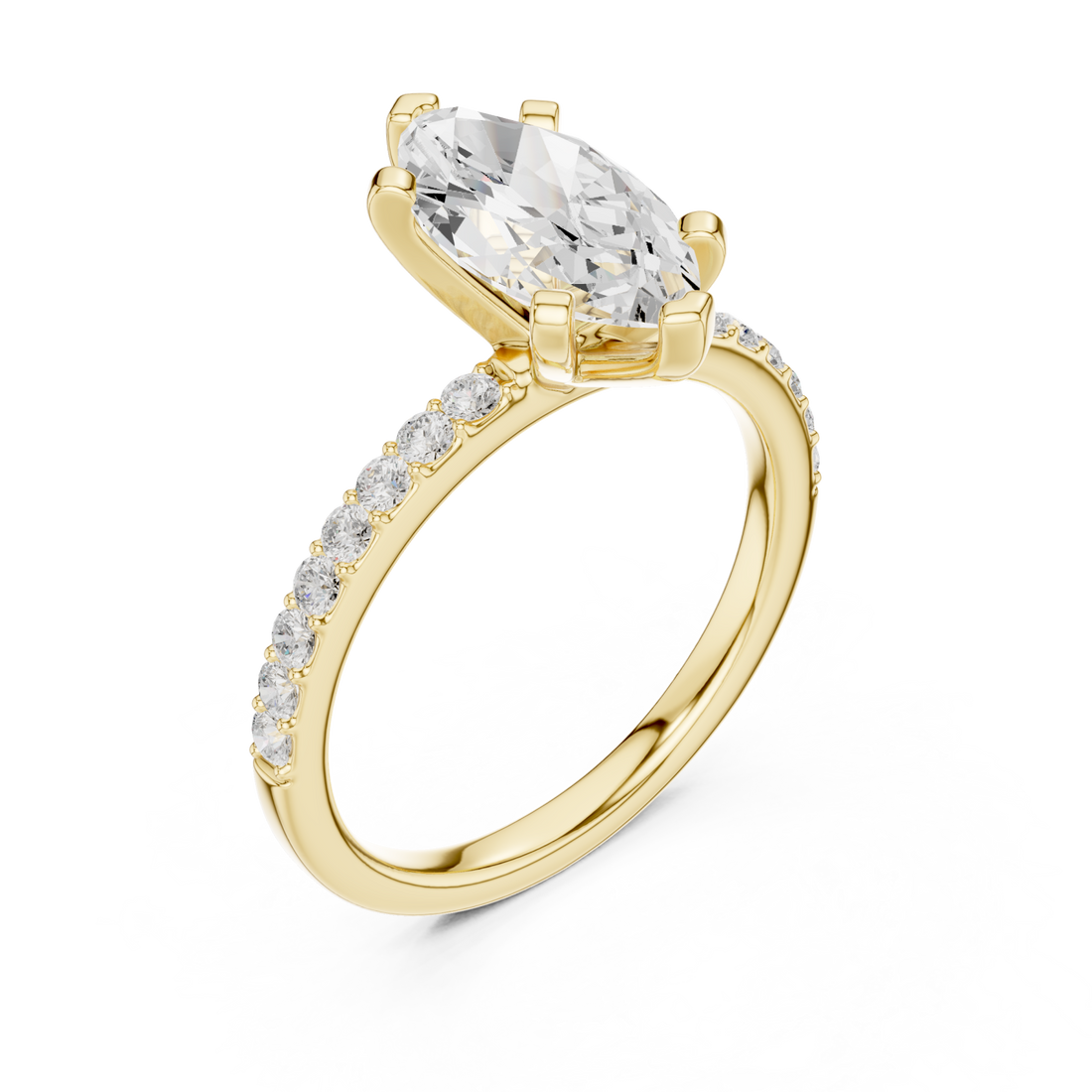 Gold Everlight Marquise Solitaire Ring Right View