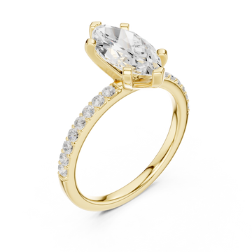 Gold Everlight Marquise Solitaire Ring Right View