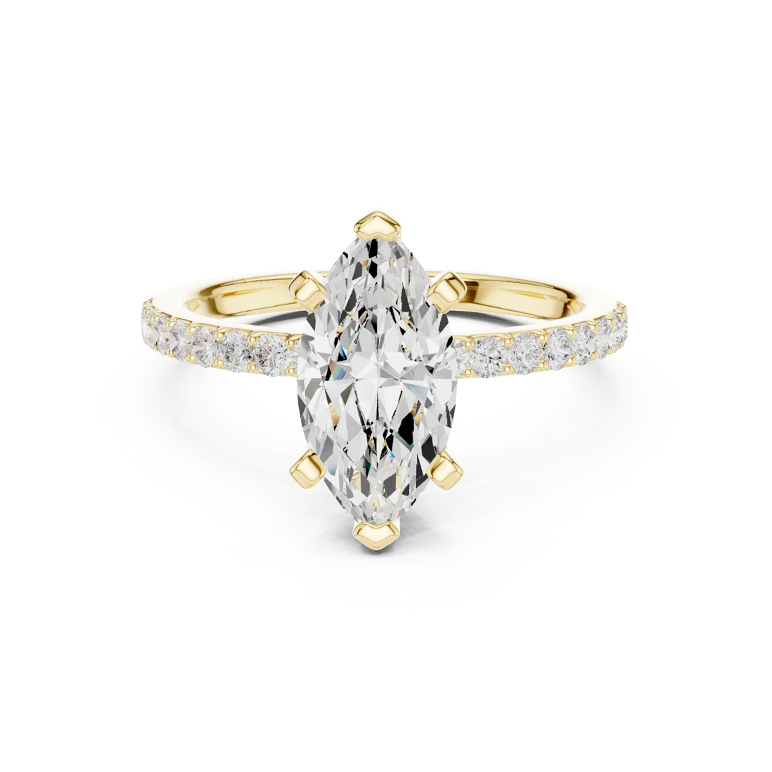 Gold Everlight Marquise Solitaire Ring Right View