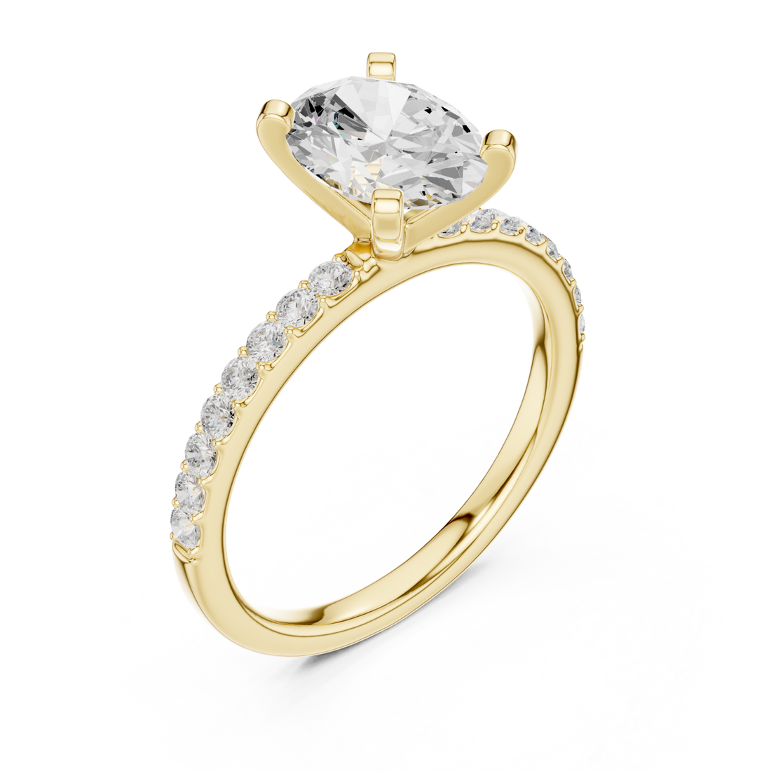 Gold Whispering Radiance Crowned Band Ring Right View