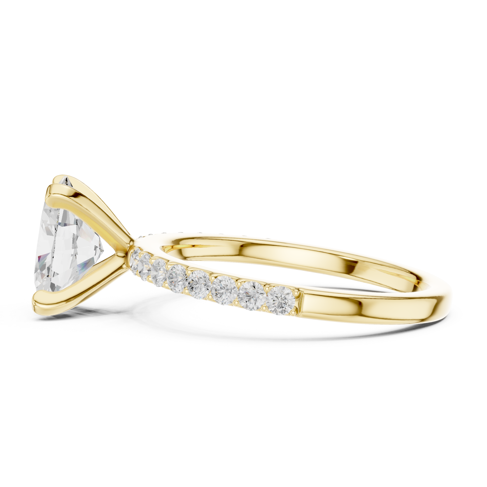  Gold Whispering Radiance Crowned Band Ring Side View