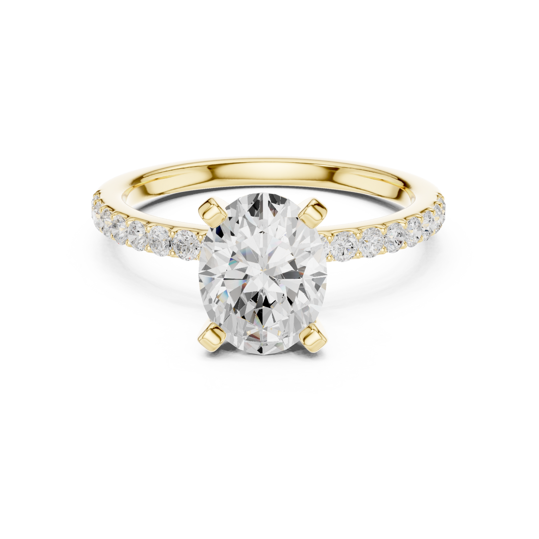 Gold Whispering Radiance Crowned Band Ring Right View