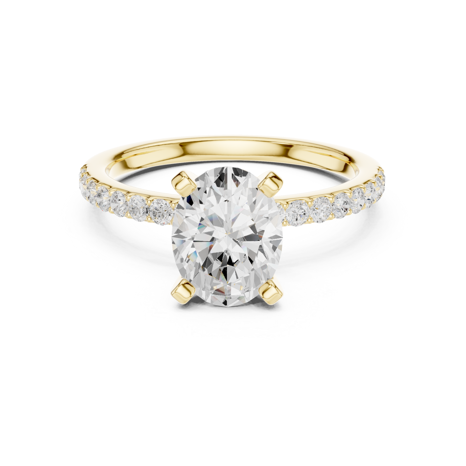  Gold Whispering Radiance Crowned Band Ring Front View