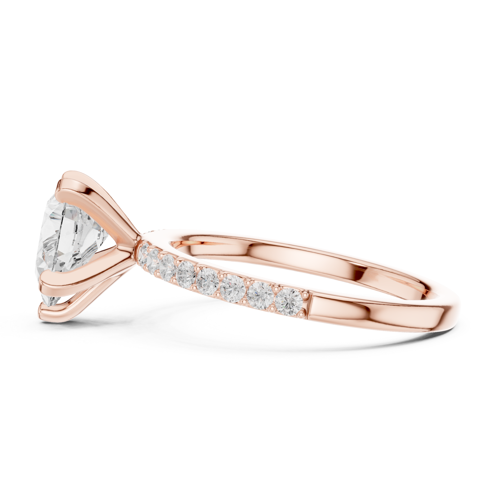 Rose Gold Star Grace Halo Band Ring Side View