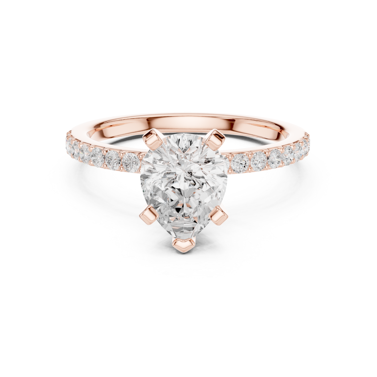  Rose Gold Star Grace Halo Band Ring Front View