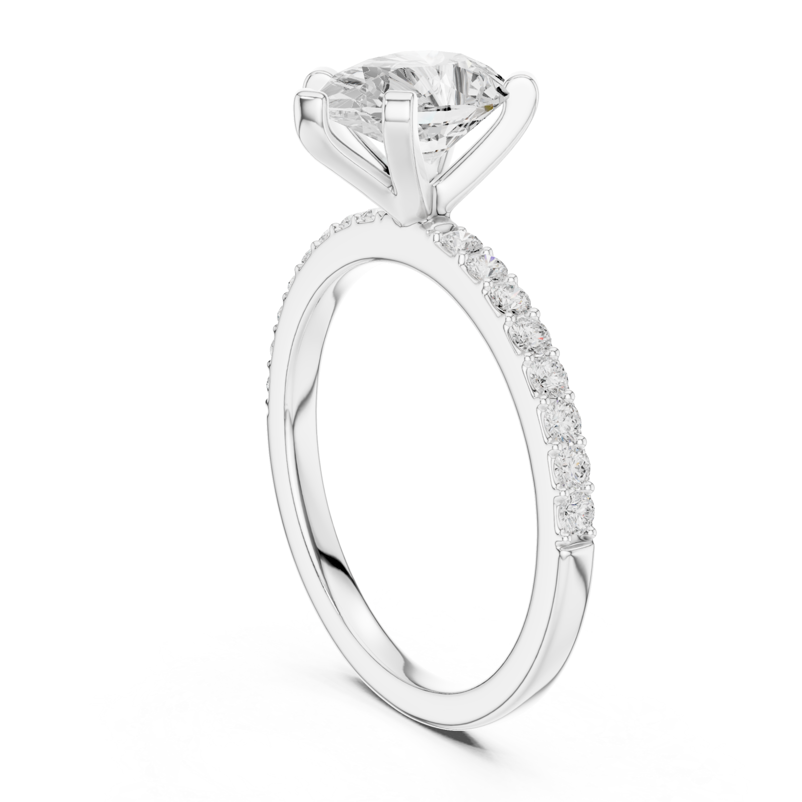  White Gold Star Grace Halo Band Ring Left View