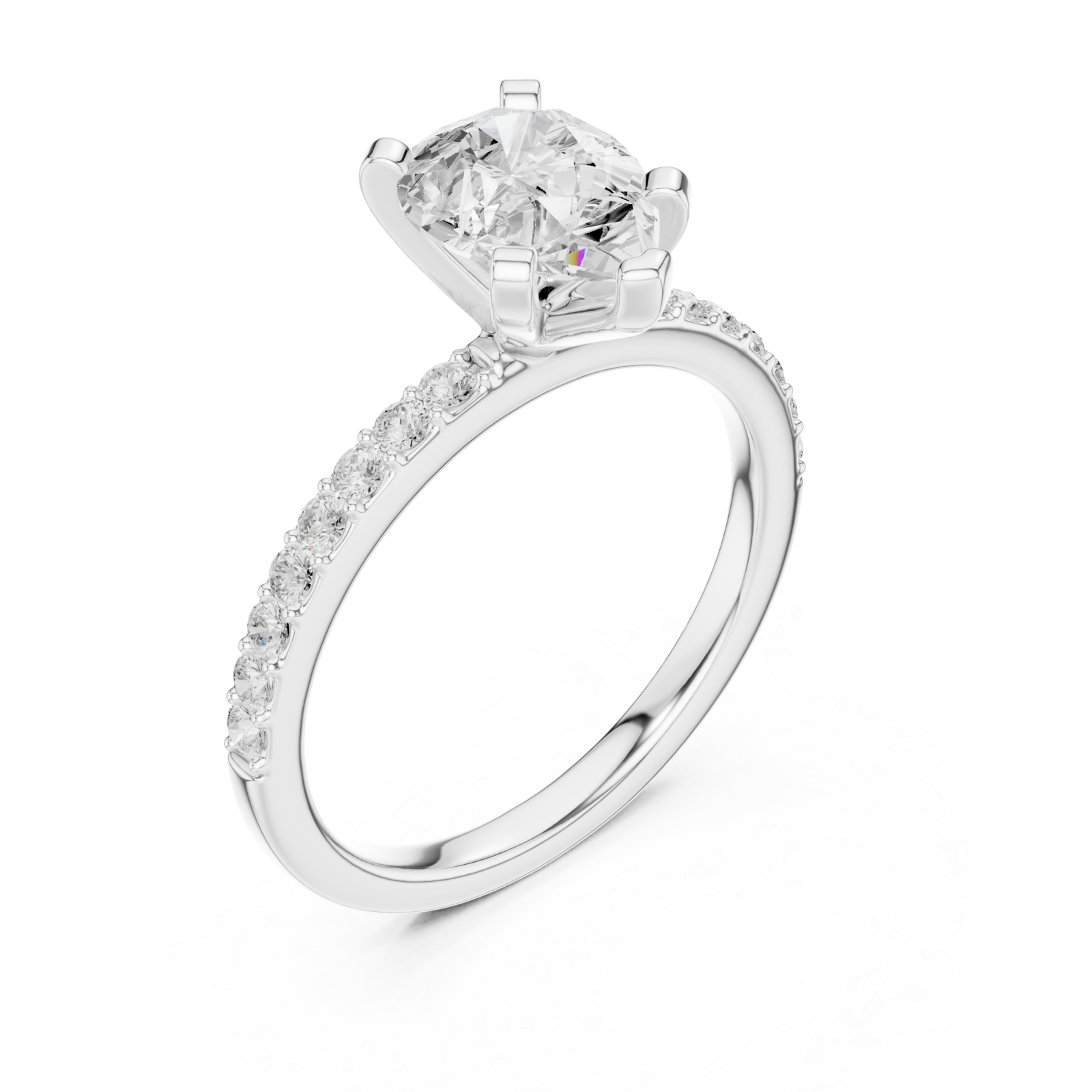  White Gold Star Grace Halo Band Ring Right View