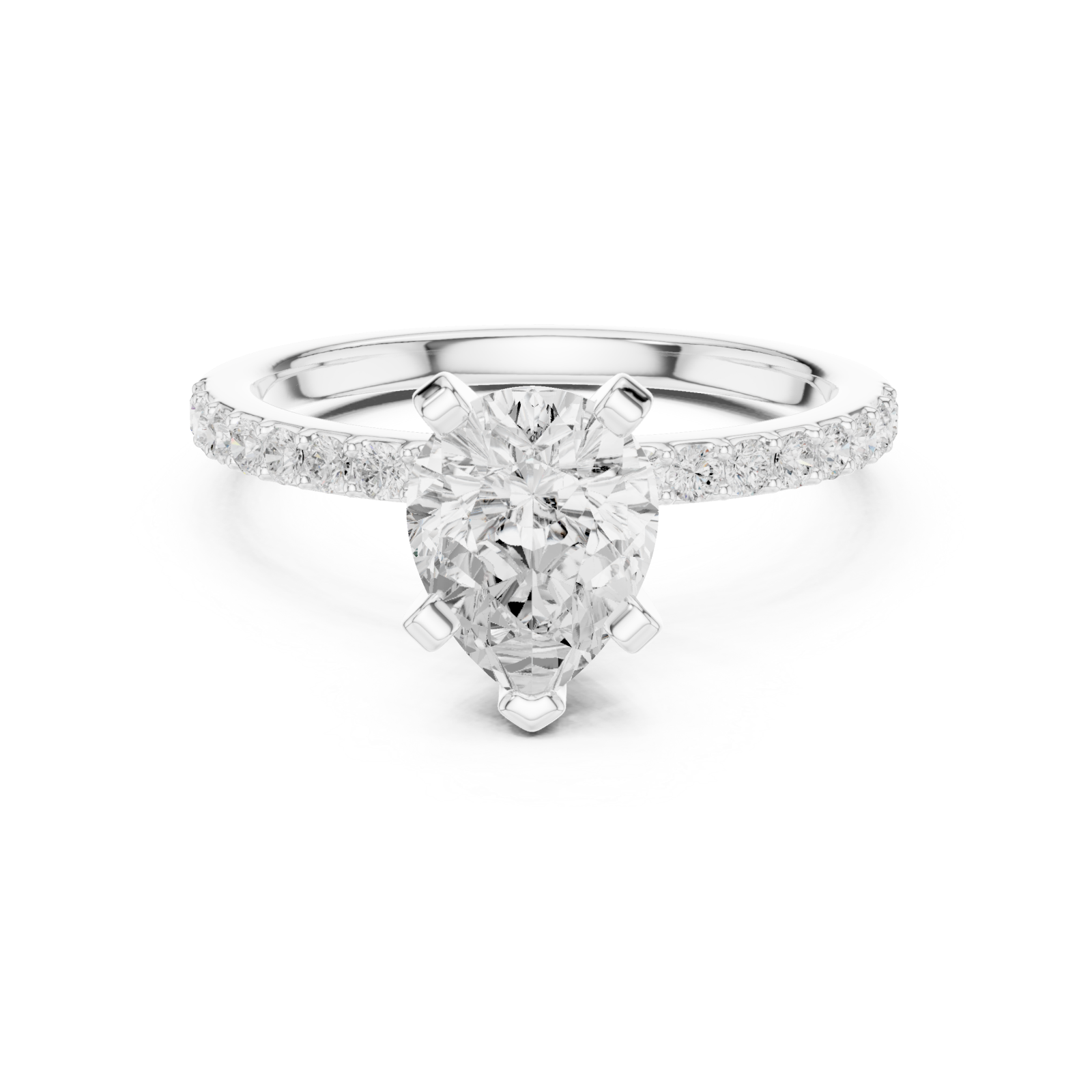  White Gold Star Grace Halo Band Ring Front View