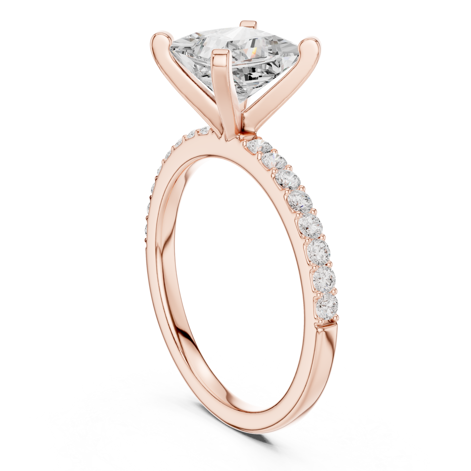  Rose Gold Imperial Glow Solitaire Ring Left View
