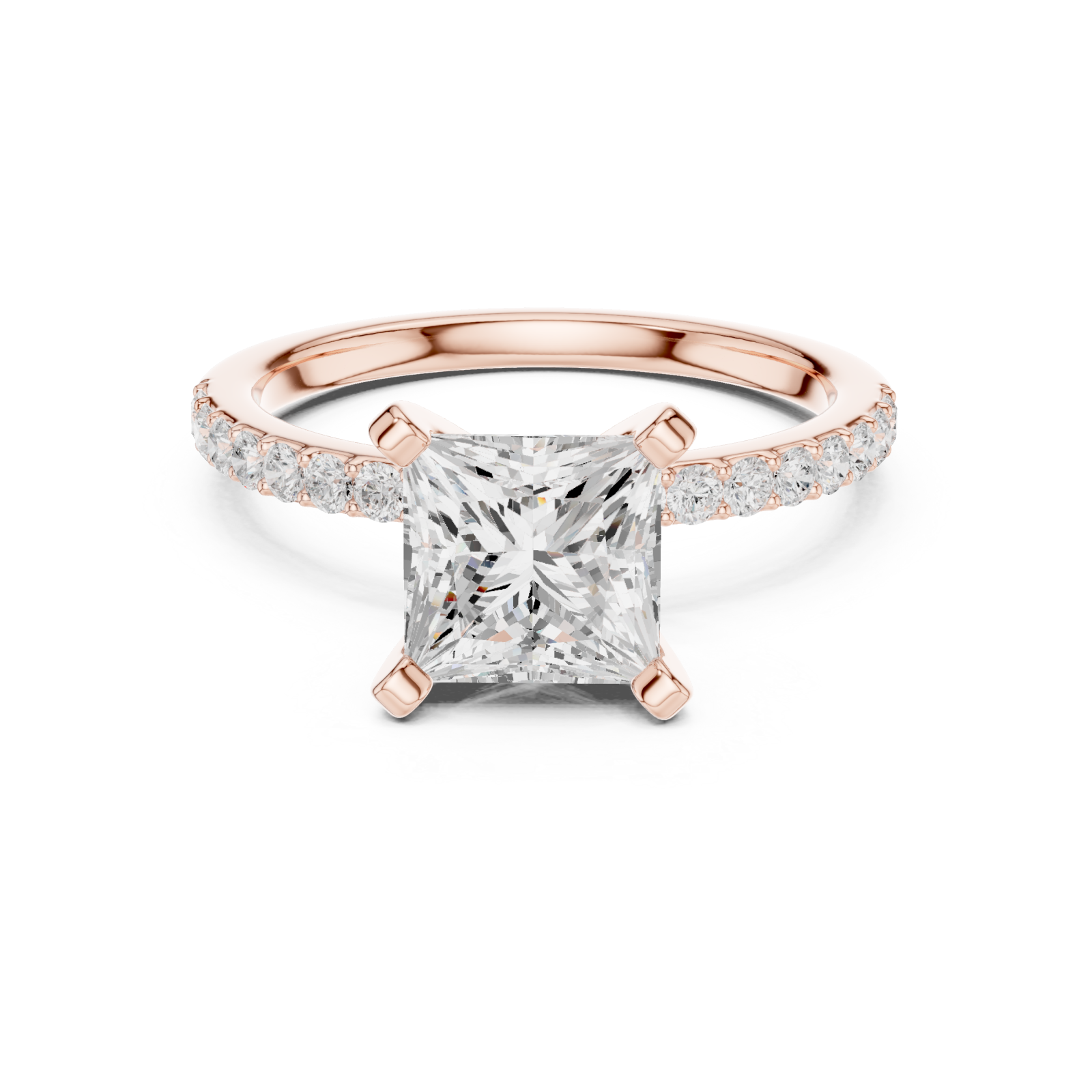  Rose Gold Imperial Glow Solitaire Ring Front View