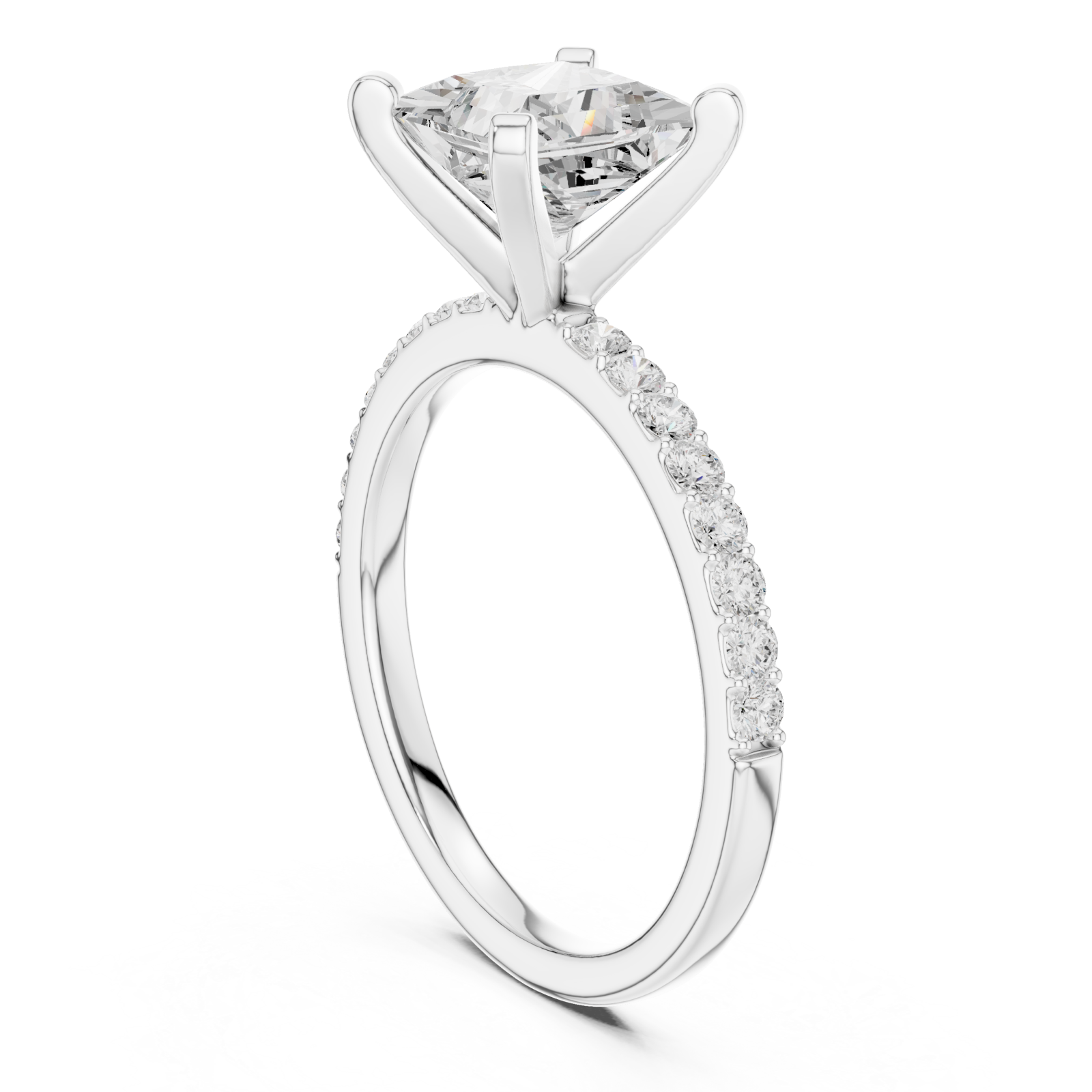  White Gold Imperial Glow Solitaire Ring Left View