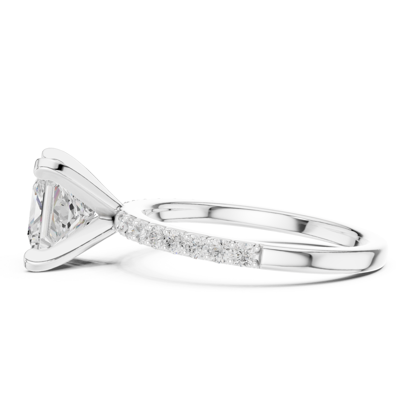  White Gold Imperial Glow Solitaire Ring Side View