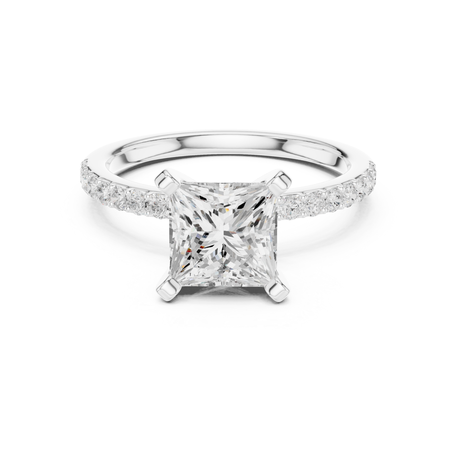  White Gold Imperial Glow Solitaire Ring Front View