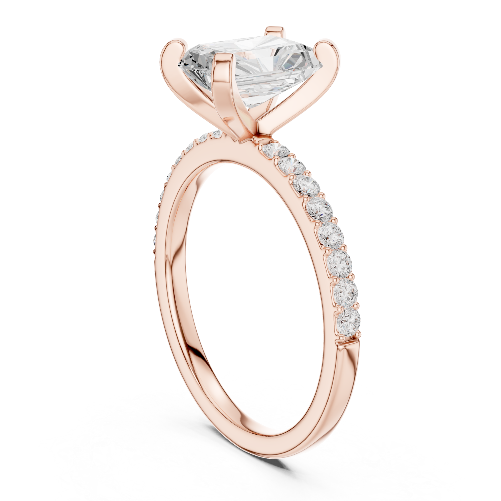  Rose Gold Lumina Classic Solitaire Ring Left View