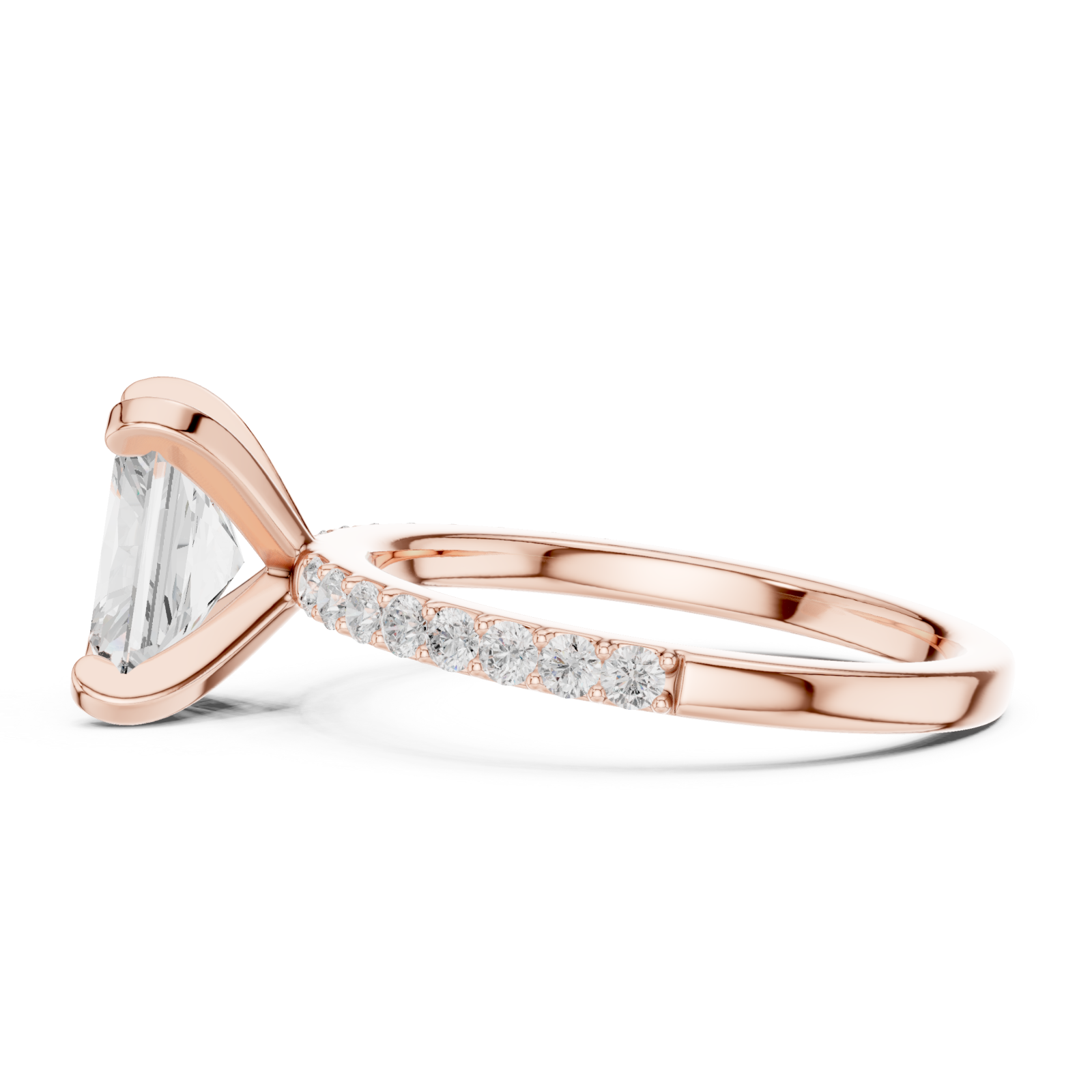  Rose Gold Lumina Classic Solitaire Ring Side View