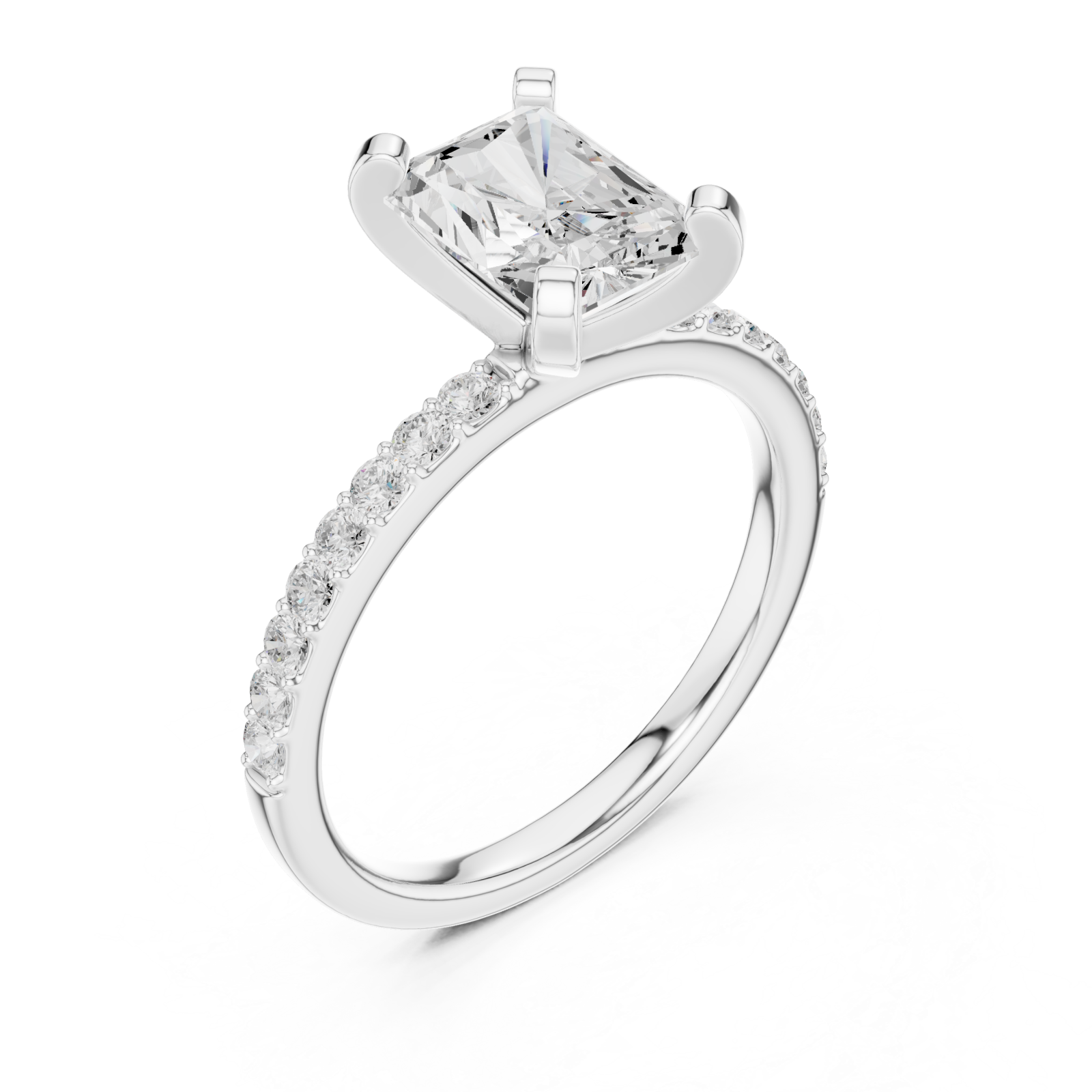  White Gold Lumina Classic Solitaire Ring Right View