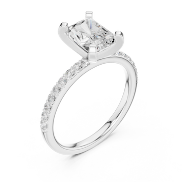  White Gold Lumina Classic Solitaire Ring Right View