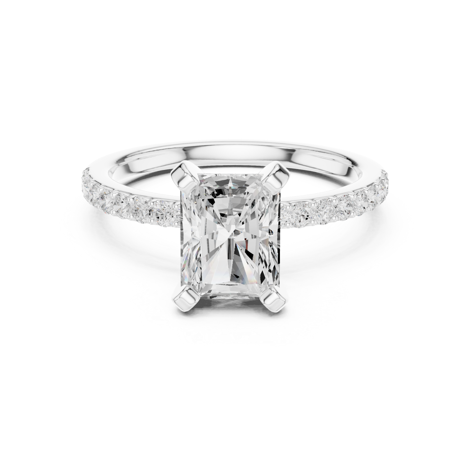  White Gold Lumina Classic Solitaire Ring Front View