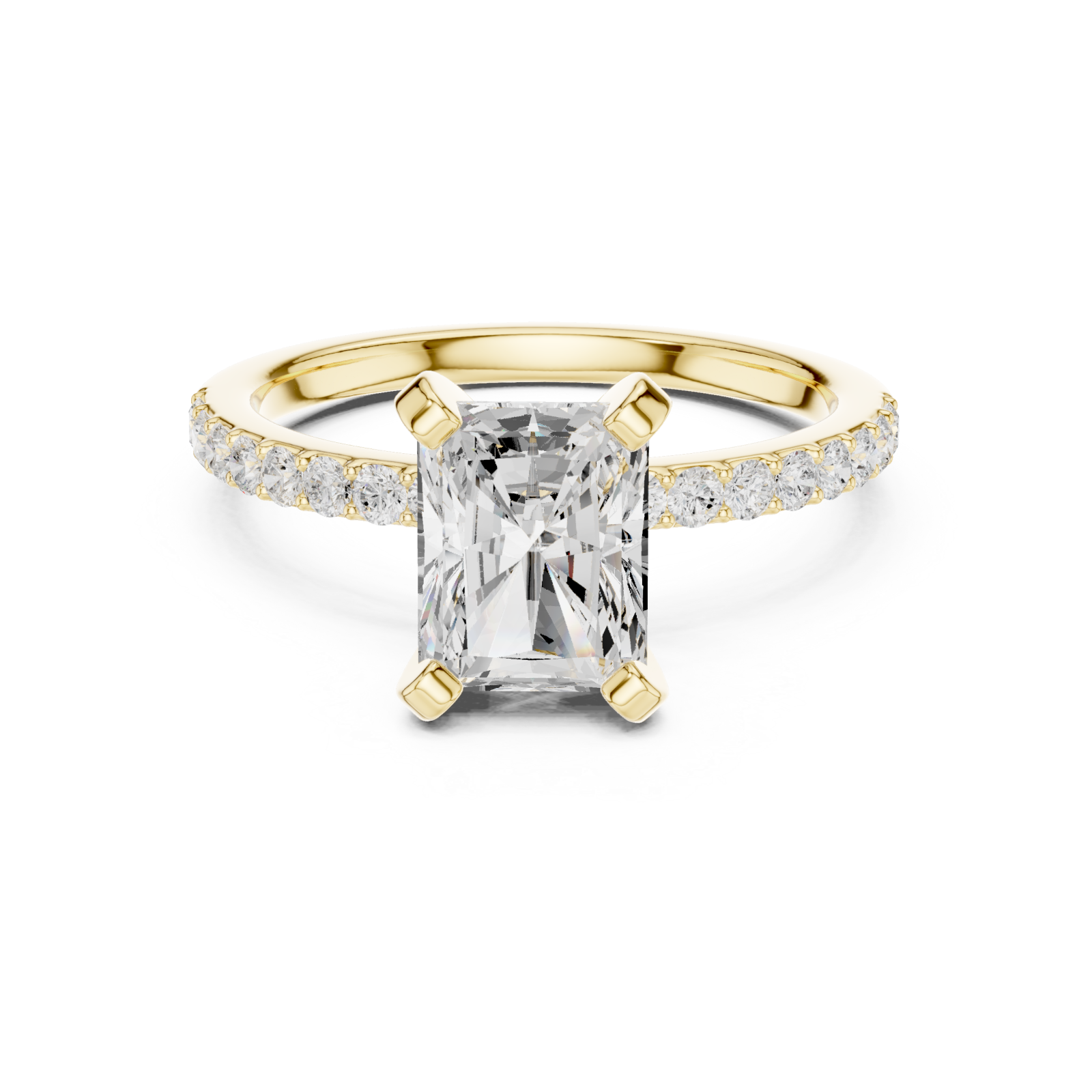  Gold Lumina Classic Solitaire Ring Front View