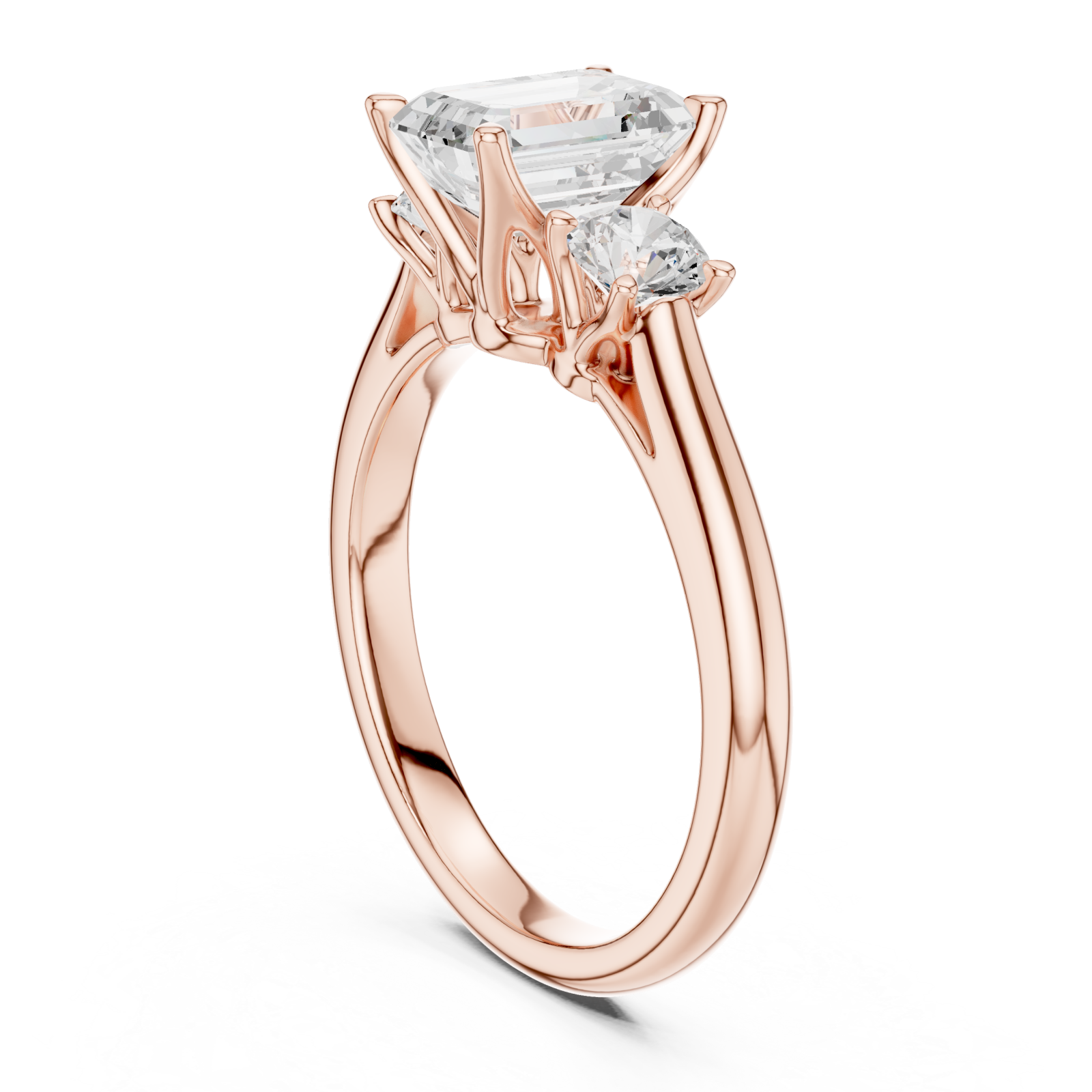  Rose Gold Cascade Embrace Ring Left View